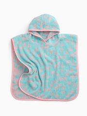 KIDLY by MORI Blue Soft Towelling Hooded Reversible Poncho - Image 4 of 5