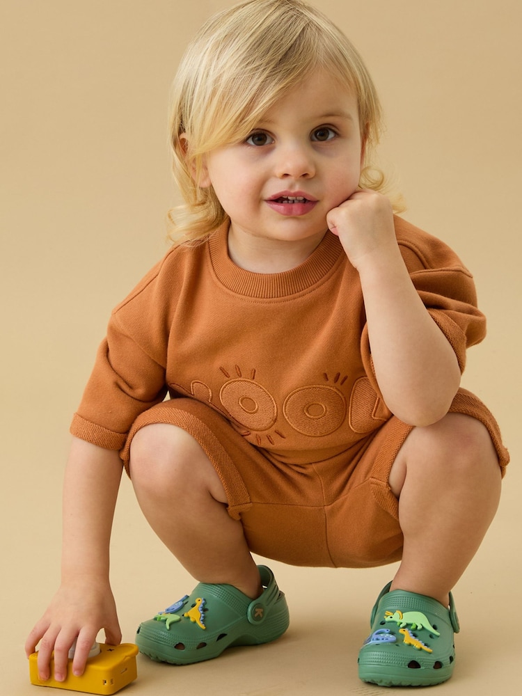 KIDLY by MORI Brown Loopback Soft Cotton Shorts With Side Pockets - Image 2 of 5 KIDLY by MORI Brown Loopback Soft Cotton Shorts With Side Pockets - Image 2 of 5