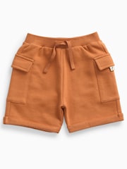 KIDLY by MORI Brown Loopback Soft Cotton Shorts With Side Pockets - Image 4 of 5