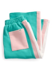 KIDLY by MORI Blue Wide Leg Soft Cotton Colourblock Joggers - Image 4 of 5