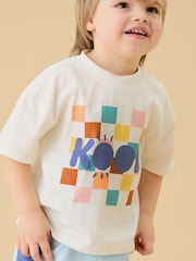 KIDLY by MORI Cream Kool Oversized Soft Cotton Cream T-Shirt - Image 1 of 4