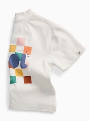 KIDLY by MORI Cream Kool Oversized Soft Cotton Cream T-Shirt - Image 4 of 4