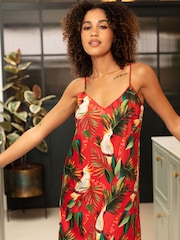 Cyberjammies Red Bird Print Strappy Short Nightdress - Image 1 of 4