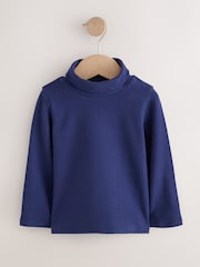 Navy/ Grey/ Purple Long Sleeve Roll Neck Top 3 Pack (3mths-7yrs) - Image 4 of 7