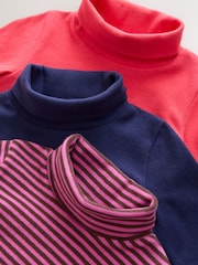 Navy/ Grey/ Purple Long Sleeve Roll Neck Top 3 Pack (3mths-7yrs) - Image 7 of 7