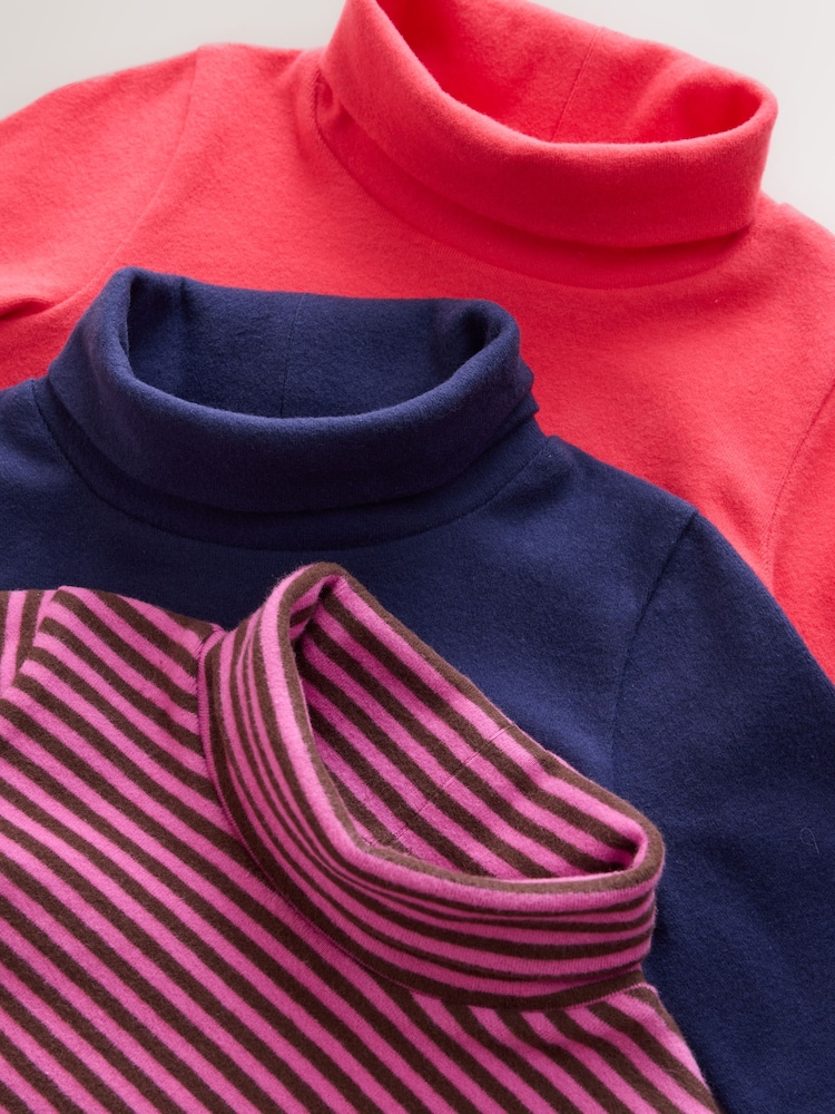 Navy/ Grey/ Purple Long Sleeve Roll Neck Top 3 Pack (3mths-7yrs) - Image 7 of 7 Navy/ Grey/ Purple Long Sleeve Roll Neck Top 3 Pack (3mths-7yrs) - Image 7 of 7