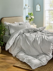 Laura Ashley Chalk Blue Cresswell Gingham Mini Frill 100% Cotton Duvet Cover and Pillowcase Set - Image 2 of 5