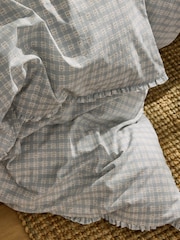 Laura Ashley Chalk Blue Cresswell Gingham Mini Frill 100% Cotton Duvet Cover and Pillowcase Set - Image 3 of 5
