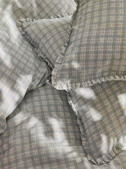 Laura Ashley Chalk Blue Cresswell Gingham Mini Frill 100% Cotton Duvet Cover and Pillowcase Set - Image 4 of 5