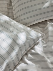 Laura Ashley Chalk Blue Henley Stripe 100% Cotton Duvet Cover and Pillowcase Set - Image 4 of 5