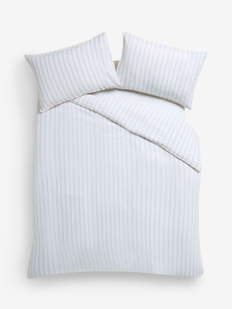 Laura Ashley Chalk Blue Henley Stripe 100% Cotton Duvet Cover and Pillowcase Set - Image 5 of 5 Laura Ashley Chalk Blue Henley Stripe 100% Cotton Duvet Cover and Pillowcase Set - Image 5 of 5