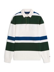 Tommy Hilfiger Cream Striped Rugby Shirt - Image 5 of 5