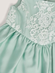 Monsoon Green Baby Juno Lace Satin Dress - Image 3 of 3