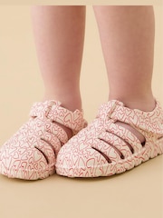 KIDLY by MORI Cream Soft Foam Clog Heart Print Sandals - Image 1 of 5