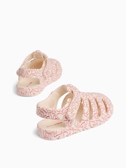KIDLY by MORI Cream Soft Foam Clog Heart Print Sandals - Image 4 of 5