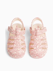 KIDLY by MORI Cream Soft Foam Clog Heart Print Sandals - Image 5 of 5