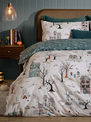 Furn White Ghost Town Reversible Duvet Cover and Pillowcase Set - Image 4 of 4