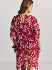 JD Williams Pink Printed Mini Beach Kaftan - Image 2 of 4