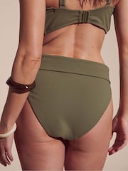 JD Williams Green Anthology Ribbed Fold Bikini Briefs - Image 2 of 4