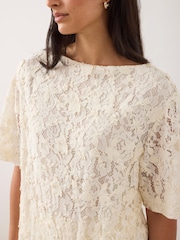 Mint Velvet Cream Lace Oversized Top - Image 6 of 8