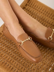 Mint Velvet Brown Leather Loafers - Image 1 of 4