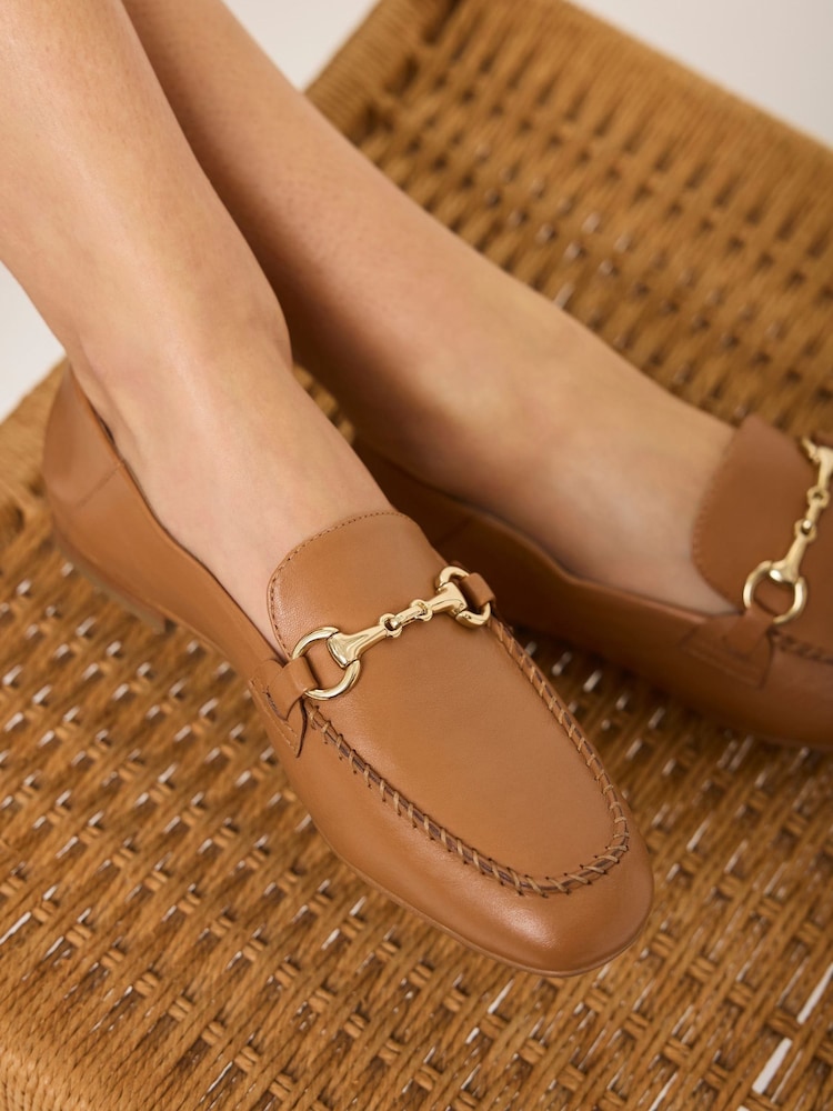 Mint Velvet Brown Leather Loafers - Image 1 of 4