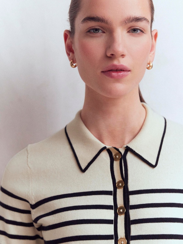 Boden Cream Liz Henley T-Shirt - Image 2 of 7 Boden Cream Liz Henley T-Shirt - Image 2 of 7