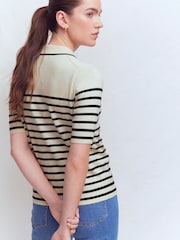 Boden Cream Liz Henley T-Shirt - Image 3 of 7