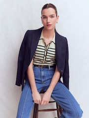 Boden Cream Liz Henley T-Shirt - Image 5 of 7