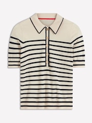 Boden Cream Liz Henley T-Shirt - Image 6 of 7