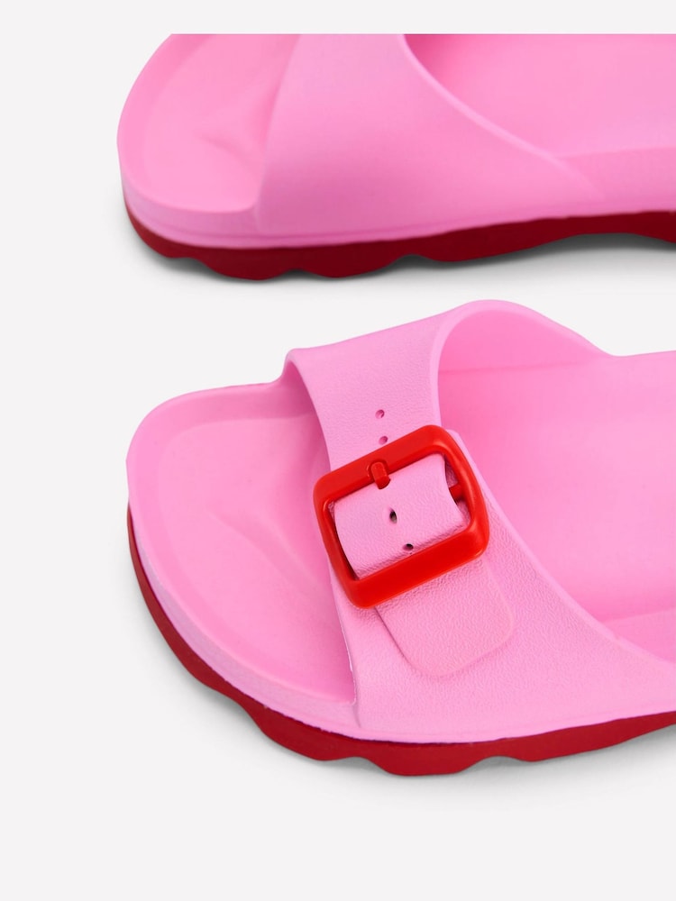 Boden Pink Lyla Single Buckle Sliders - Image 5 of 5