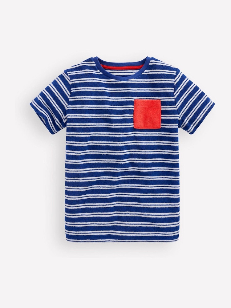 Boden Blue Short Sleeve Towelling T-Shirt - Image 1 of 3