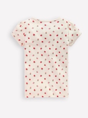 Boden Cream Short Sleeve Pointelle Top - Image 2 of 3