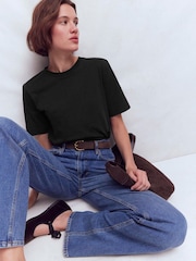 Boden Black Relaxed Cotton T-Shirt - Image 1 of 5