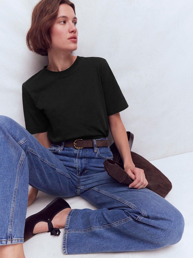 Boden Black Relaxed Cotton T-Shirt - Image 1 of 5