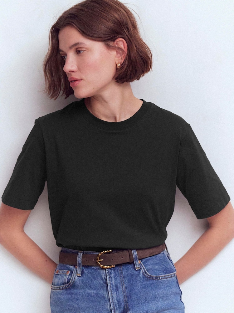 Boden Black Relaxed Cotton T-Shirt - Image 2 of 5