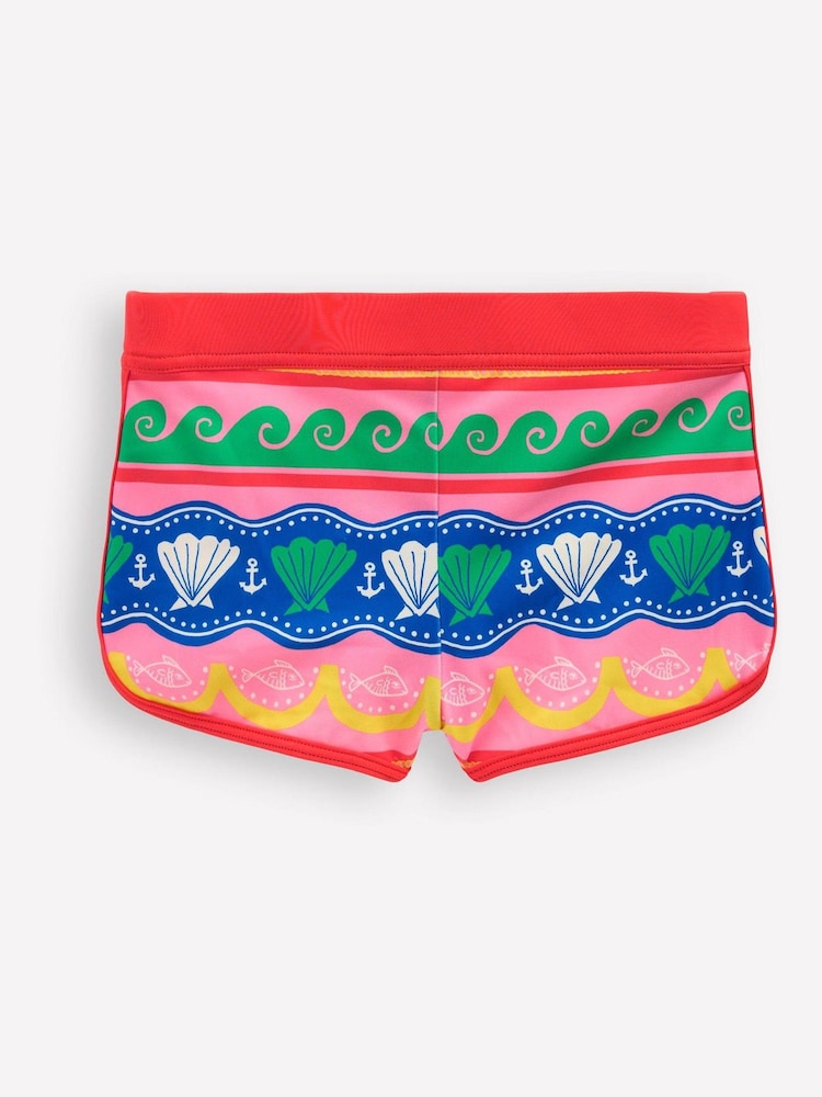 Boden Pink Patterned Swim Shorts - Image 2 of 3 Boden Pink Patterned Swim Shorts - Image 2 of 3