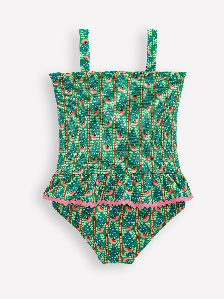 Boden Green Peplum Smocked Swimsuit - Image 2 of 3