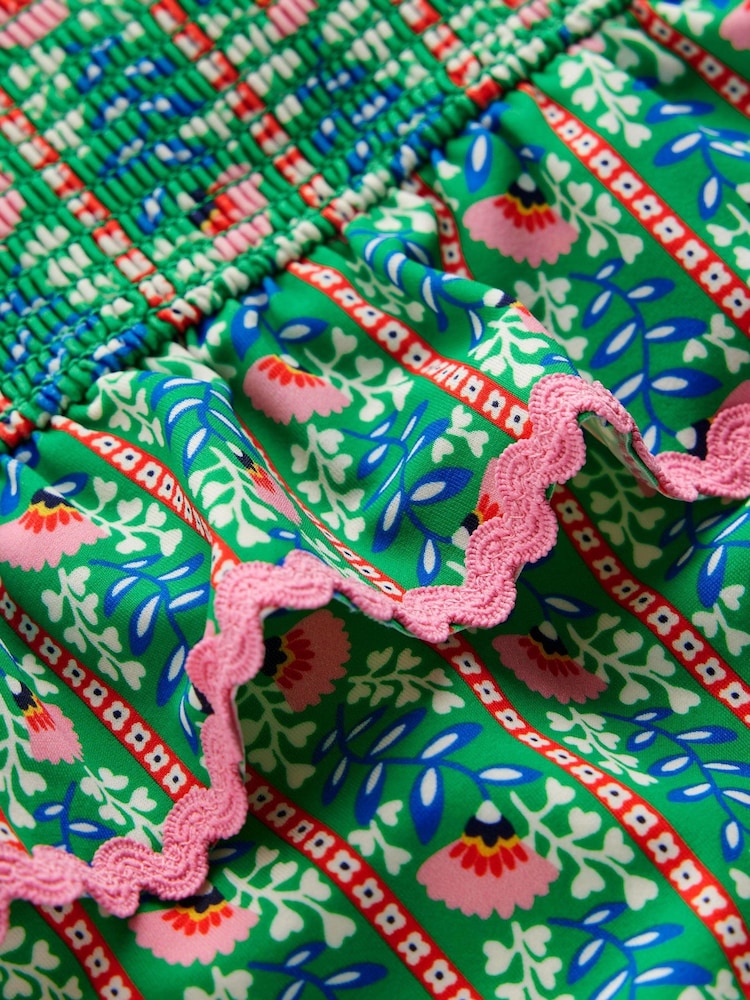 Boden Green Peplum Smocked Swimsuit - Image 3 of 3
