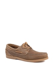 Jones Bootmaker Tobacco Wide Fit Parsons Leather Boat Shoes - Image 2 of 5