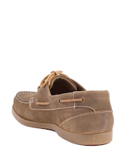 Jones Bootmaker Tobacco Wide Fit Parsons Leather Boat Shoes - Image 3 of 5