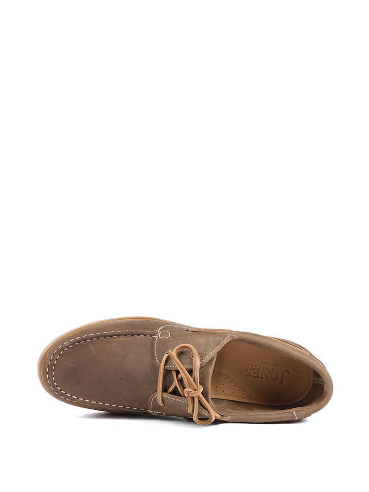 Jones Bootmaker Tobacco Wide Fit Parsons Leather Boat Shoes - Image 6 of 6