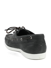 Jones Bootmaker Navy Wide Fit Parsons Leather Boat Shoes - Image 3 of 6