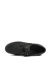 Jones Bootmaker Navy Wide Fit Parsons Leather Boat Shoes - Image 4 of 6