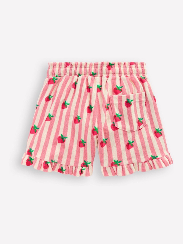 Boden Pink Towelling Ruffle Shorts - Image 2 of 3