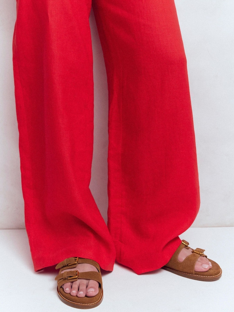 Boden Brown Triple Strap Footbed Sandals - Image 1 of 5