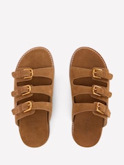 Boden Brown Triple Strap Footbed Sandals - Image 4 of 5