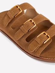 Boden Brown Triple Strap Footbed Sandals - Image 5 of 5