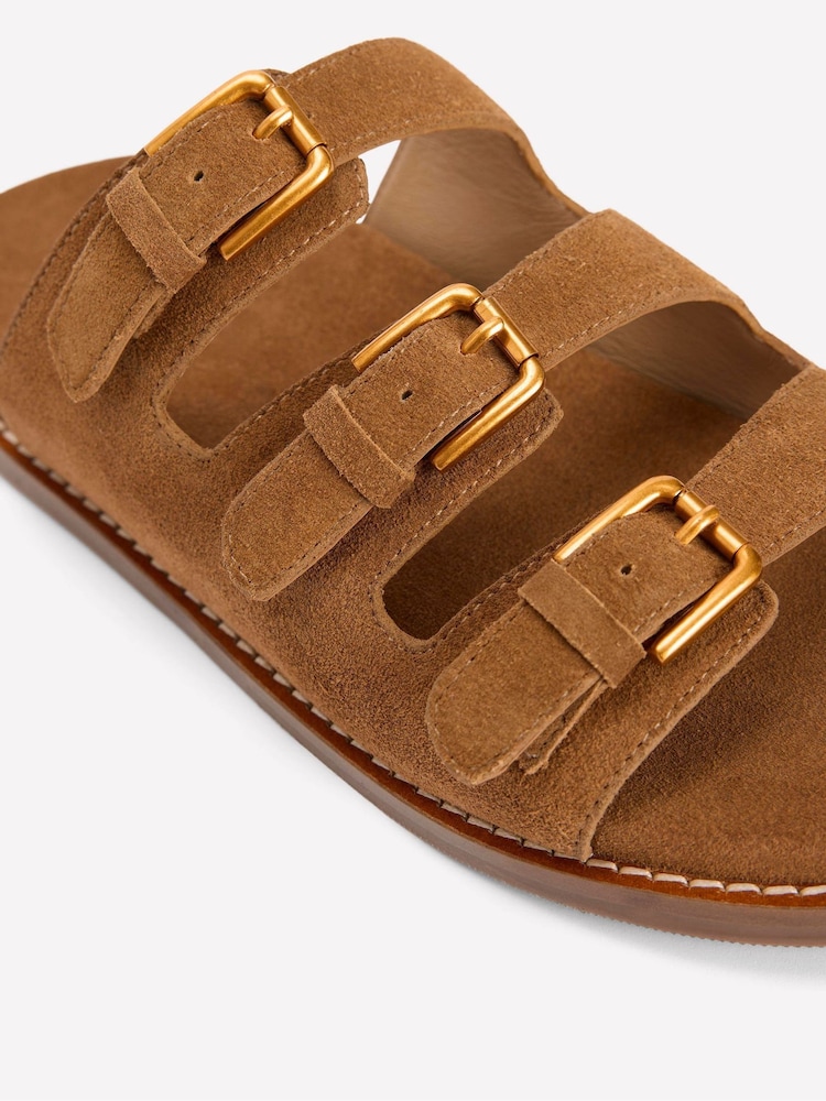 Boden Brown Triple Strap Footbed Sandals - Image 5 of 5