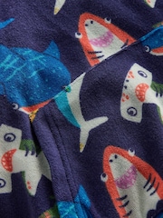 Boden Blue Towelling Pop-over Hoodie - Image 3 of 3